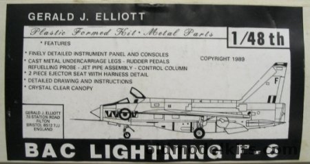 Elliott 1/48 BAC Lightning F-6 plastic model kit
